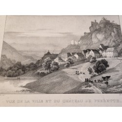 Vue de la ville et du château de Ferrette