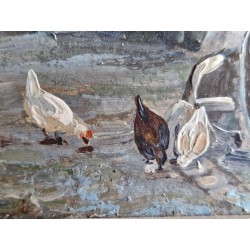 Tableau peinture à l'huile s igné