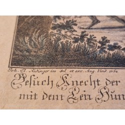 Le conducteur du limier qui lance le cerf