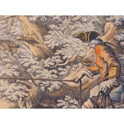 Le conducteur du limier qui lance le cerf