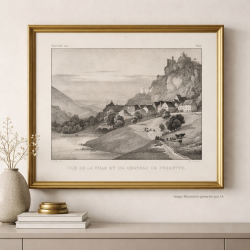 Vue de la ville et du château de Ferrette