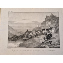 Vue de la ville et du château de Ferrette