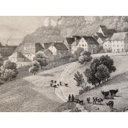 Vue de la ville et du château de Ferrette